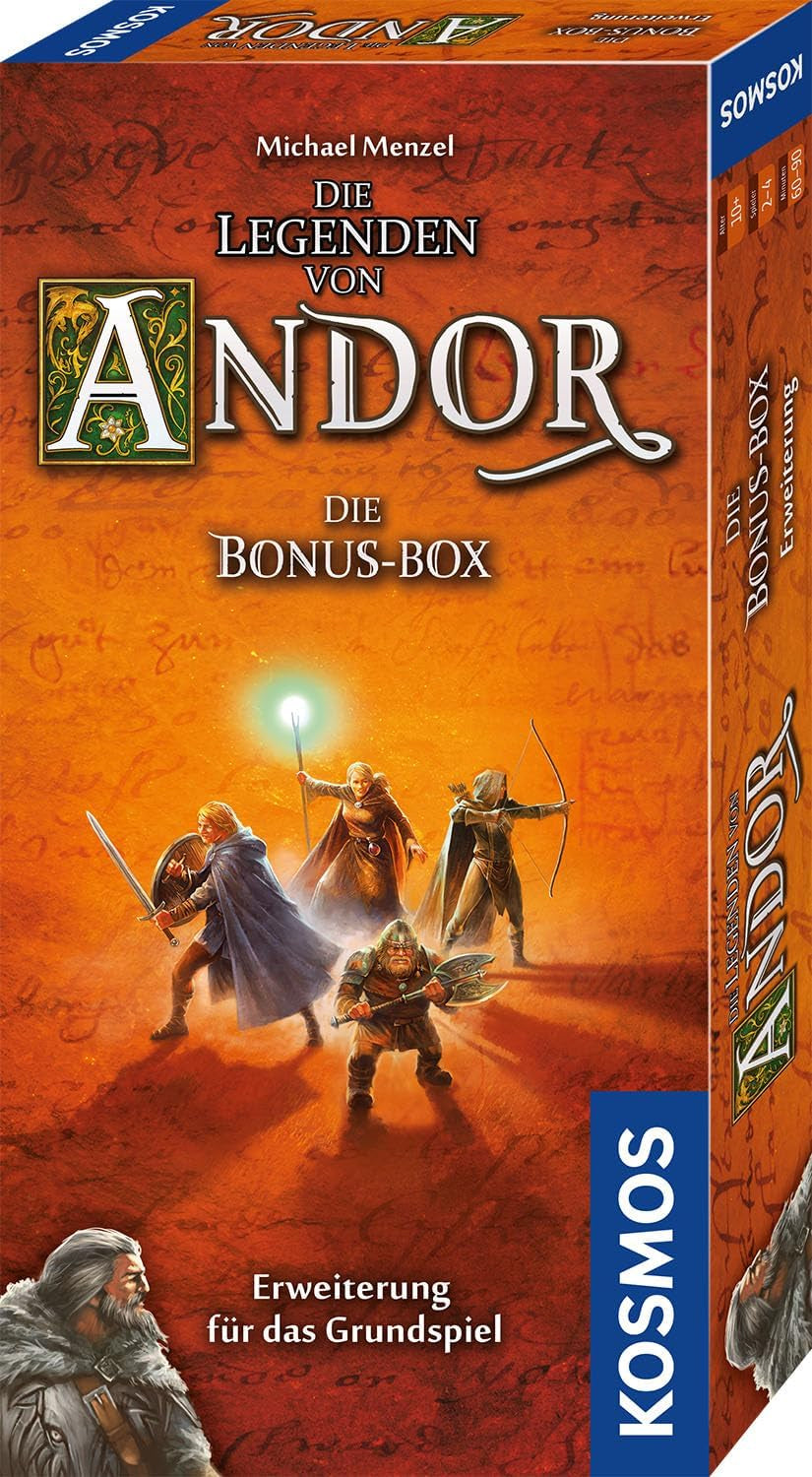 Kosmos 684358 Andor - Cutia Bonus, o expansiune variată pentru clasicul fantasy Legendele din Andor, pentru vârste de la 10 ani în sus