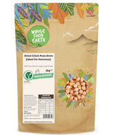 Năut Wholefood Earth, 8 mm (ideal pentru humus), non-OMG, natural, vegan, fără lactate, fără zahăr adăugat, 2 kg