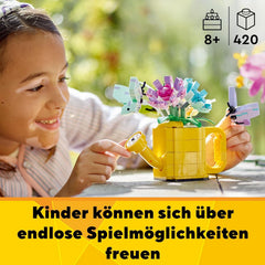 LEGO Creator 3in1 Flowers in Watering Can Toy to Welly Boot to 2 Birds on a Perch, Animals Set for Girls, Boys & Kids, with 3 Butterfly Toys, Makes a Great Desk Accessory, Nature Gift 31149