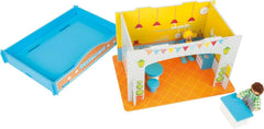 Small Foot 10852 Playhouse Restaurant Fabricat din lemn, Cu 2 figurine pentru păpuși, accesorii și acoperiș detașabil, De la 3 ani Casute de papusi Naty Shop