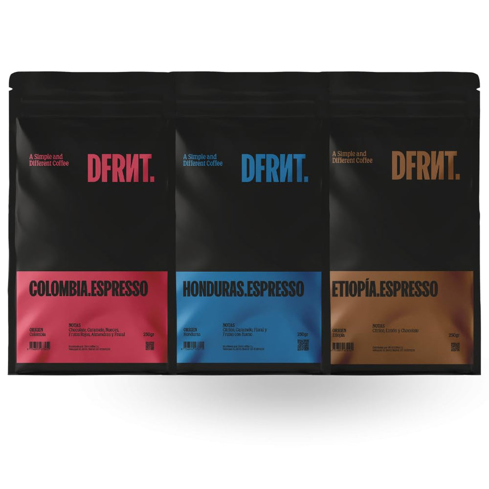 Pachet de mostre Travesía 3×250g – Cafea specială din Columbia, Honduras și Etiopia (86.75 SCA) – 100% Arabica – Ideală pentru aparate portafilter și espressoare