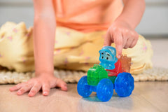 Jelly Blox - Traktor-Set, 12 taktile weiche Bausteine, Spiel mit Traktor und Bauer, Sinnesbaukasten für Kinder ab 2 Jahren, ausziehbare und Flexible Bausteine