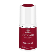 Oja UV alessandro Striplac Red Ilusion – Delicată și de lungă durată – Îndepărtare ușoară datorită tehnologiei de îndepărtare peel-off – Vegană și cruelty-free – 8 ml