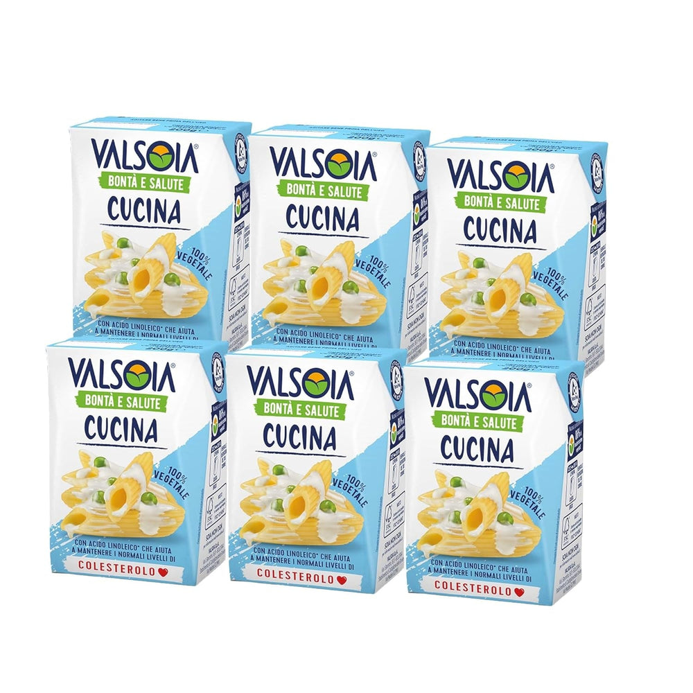 Cremă Condisoia, cremă ideală pentru gătit pentru persoanele cu intoleranță la lactoză, vegani și vegetarieni, versatilă în bucătărie, 6 x 200 g