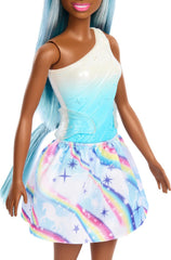 Barbie Einhorn Puppen mit bunten Fantasiehaaren, Outfits mit Farbverlauf und Fantasy-Accessoires rund um das Thema Einhorn, HRR14