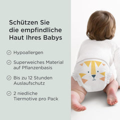Scutece Kit & Kin Premium, mărimea 4 (9-14 kg), 128 bucăți, pe bază de plante și hipoalergenice, protecție fiabilă împotriva scurgerilor, vegane și fără cruzime