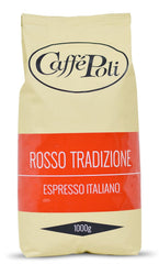 Caffè Poli Rosso | Traditioneller Espresso | Italienische Espressobohnen | Ideal für Kaffeevollautomaten, Siebträger und Espressomaschinen | 1 x 1 kg