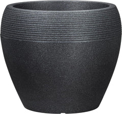 Scheurich Lineo, ghiveci din plastic, granit negru, diametru 30 cm, înălțime 24,1 cm, volum 11 l.