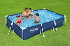 Set piscină Bestway Steel Pro, dreptunghiulară, 3,00 m x 2,01 m x 66 cm, albastră