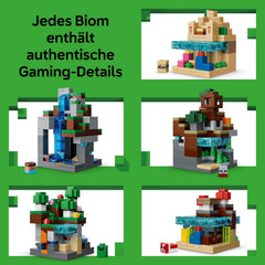 LEGO Minecraft Mini-Biome - DIY Deko Set - 3D Puzzle mit 5 Mikrofiguren - Kreatives Spielset zum Bauen und Sammeln - Gamer Geschenk für Jungen, Mädchen und Teenager ab 12 Jahren - 21589