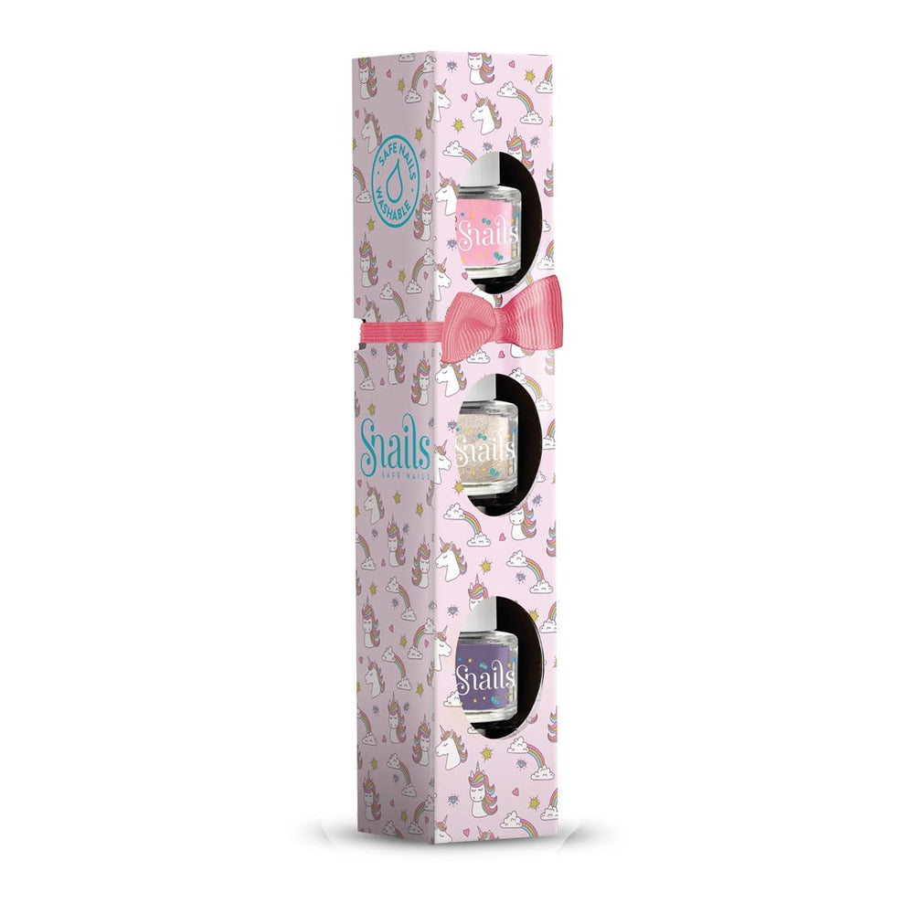 Set cadou ojă pentru copii Snails 510409, Mini Unicorn 3x5ml, pe bază de apă, lavabilă, sigură, vegană