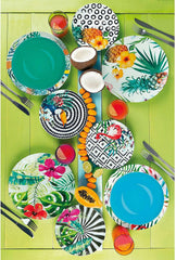 Excelsa Tropical Chic Teller-Set, 18 Stück, Porzellan, mehrfarbig