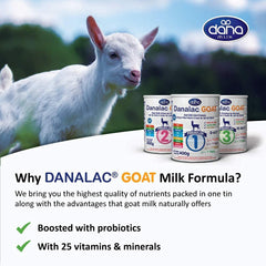 Danalac (Pachet de 1) Formulă avansată de lapte de capră pentru creștere 800g Lapte praf pentru bebeluși Etapa 3 pentru copii mici și bebeluși cu vârsta cuprinsă între 1 și 3 ani