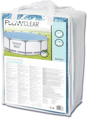 Prelată solară pentru piscină Bestway Flowclear, Ø 356 cm, pentru piscine rotunde supraterane de 366 cm și 396 cm, albastră, 58242