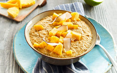 RUF Smoothie Bowl Tropilicious, gustare pentru micul dejun pe bază de ovăz cu mango și fructul pasiunii, preparare rapidă și ușoară, vegan, 1 plic x 50g (pachet de 3)