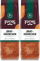 Fuchs Gewürze - Brathähnchen Gewürzsalz im recyclebaren Nachfüllbeutel, Salz zum Würzen von gebratenem Geflügel-Fleisch - 100 g
