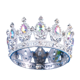 Regal Coronita Argintie Din Metal Cu Pietre - Decor Elegant Pentru Torturi La Nunți Botezuri Și Evenimente