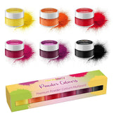 Colorant alimentar natural pudră (6 x 3,5 g) – Pachet multiplu de coloranți comestibili pudră – Culoare foarte concentrată pentru glazură, fondant, decorațiuni pentru torturi și macarons – Sigur pentru alimente și vegan (cald, se fixează)