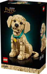 LEGO Icons Golden Retriever Welpe - Modellbau für Erwachsene - 3D Tierfigur zum Ausstellen mit Halsband & Medaille - DIY Deko für Regal oder Schreibtisch - Geschenkidee für Kunst- & Bastelfans - 11384