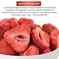 Căpșuni liofilizate, 100g fructe liofilizate în felii, neîndulcite, chipsuri cu căpșuni fructate, căpșuni uscate Produse deshidratate Naty Shop