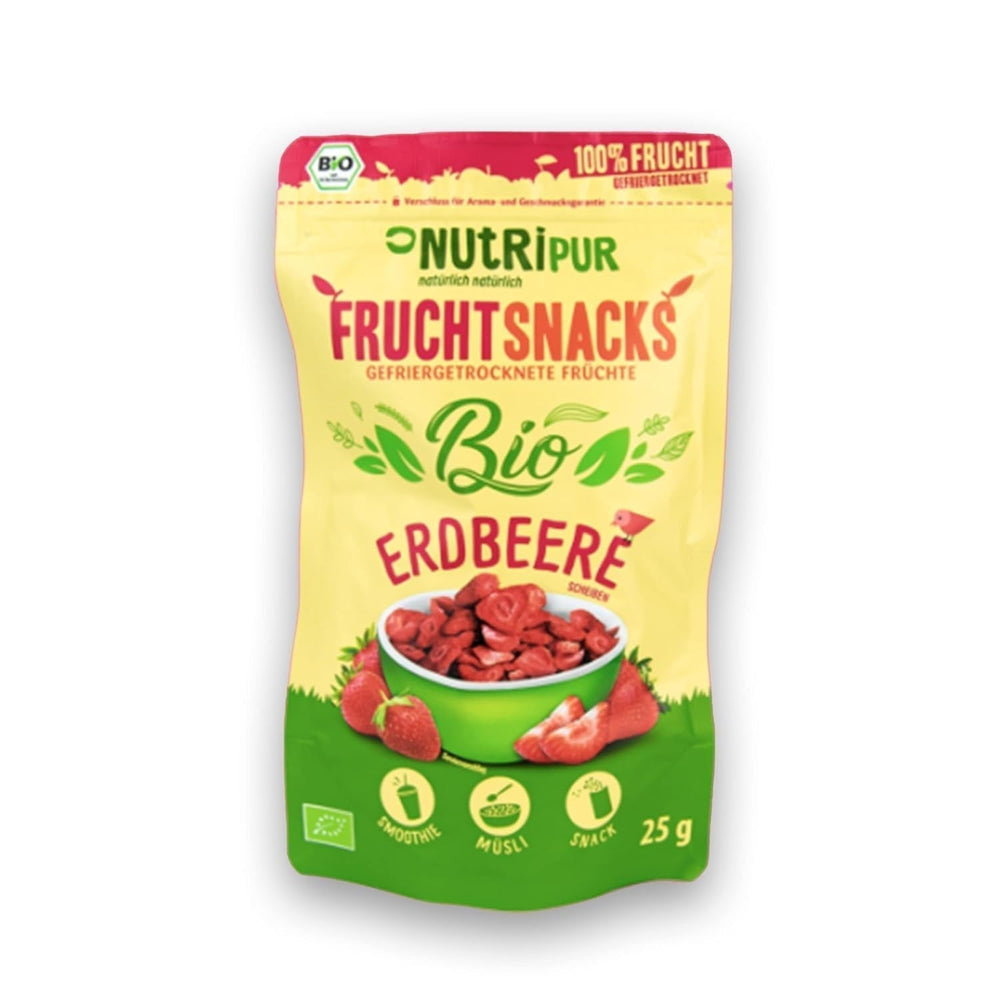 Căpșuni organice liofilizate: 70g căpșuni uscate pentru smoothie bowls, muesli, toppinguri pentru terci - fructe de pădure liofilizate fără zahăr adăugat - căpșuni liofilizate - fructe NutriPur Produse deshidratate Naty Shop Titlu implicit