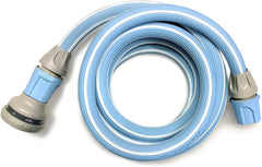 Furtun de grădină Magic Blue, extensibil, de 10 metri, rezistent la noduri și răsucire, cu sac și duză de pulverizare