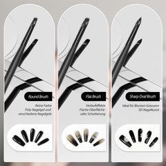 Nagel Pinsel 8 Stück Pinsel Für Gelnägel,Nageldesign Gel Pinsel Dotting Painting Line Pen Für Nagellack Gel Acryl Nagel Pinsel Nailart Kit Acryl Pinsel Fineliner Nägel Selber Machen