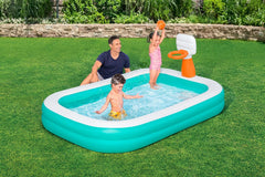 Piscină Bestway Family Dunk N' Splash cu coșuri de baschet 251 x 168 x 102 cm