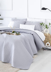 Cuvertură de pat Todocama Fine Boutique cu motiv Piqué, pentru primăvară, vară, toamnă și iarnă, 100% microfibră foarte moale, cuvertură multifuncțională, 140/150/160-250 X 260 cm, gri deschis Paturi si Cuverturi Besuche den Todocama-Store
