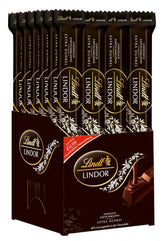 Bețișoare de ciocolată neagră Lindt Chocolate LINDOR | 24 batoane de ciocolată x 37g | Cu o umplutură fină de ciocolată neagră, care se topește în gură, cu 60% cacao | Cadou de ciocolată | Cadou de ciocolată | Pachet vrac