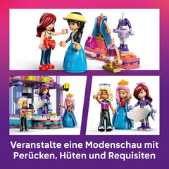 LEGO Friends Modeschau in Heartlake City - Verkleidungsspiel mit 3 Mini Puppen, Laufsteg, anpassbaren Outfits inkl. Rock, Mantel, Hüten & Zubehör - Kreatives Geschenk für Mädchen ab 7 Jahren - 42685