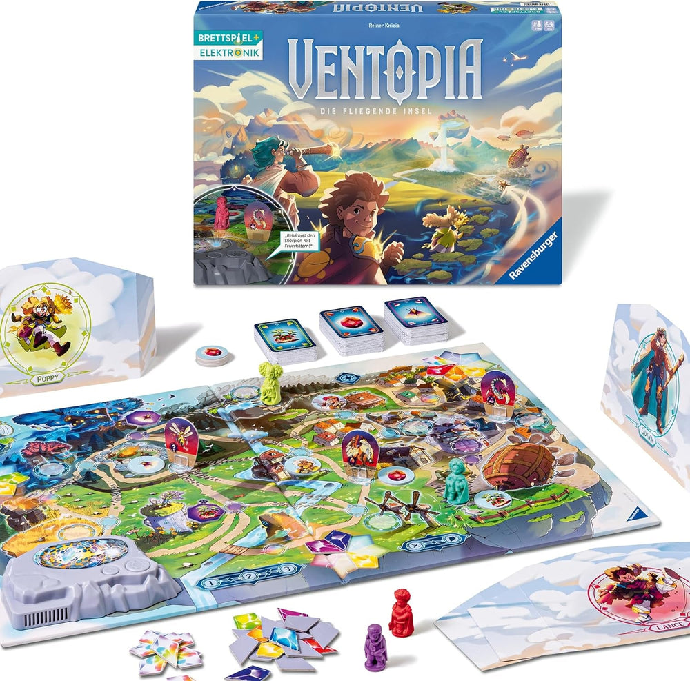 Ravensburger 24582 Ventopia - Insula Zburătoare, joc de societate cu electronice pentru copii cu vârsta de 7 ani și peste, pentru 1 până la 4 jucători
