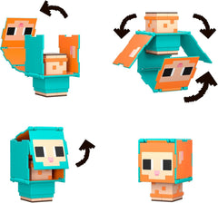Mattel Minecraft Flippin' Figs Oaie și pui 2-Pack cu figuri de joacă 2-in-1, capete mari și design Pixel HXK17 Action figures Naty Shop