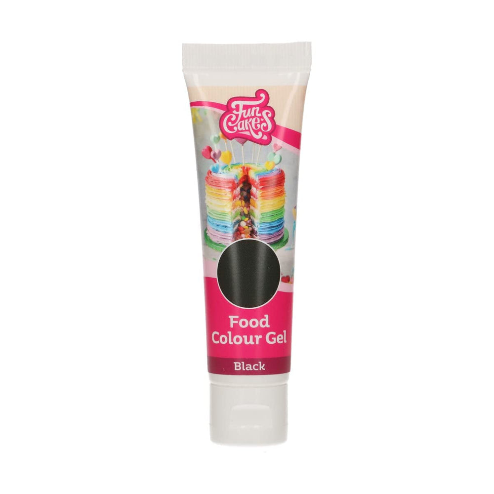 Colorant alimentar Funcakes, gel negru: Colorant alimentar foarte concentrat pentru aluat, cremă, fondant și marțipan. Dozare ușoară. Picătură individuală pentru a crea culori vibrante. Halal. 30 g.