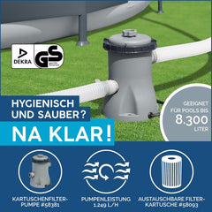 Set piscină supraterană Bestway Fast Set cu pompă de filtrare Ø 305 x 66 cm, albastră, rotundă