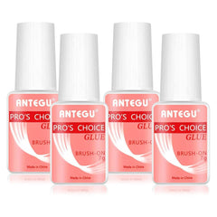 Lipici extra puternic pentru unghii – Include pensulă, 4 x 7g lipici pentru extensii de unghii, lipici acrilic pentru vârfuri și lipici artificial pentru unghii