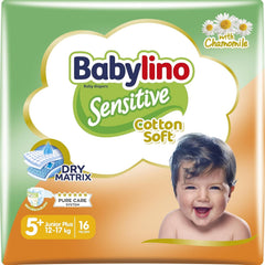 Scutece pentru bebeluși sensibili, mărimea 7, extra large plus (+15 kg), 14 bucăți