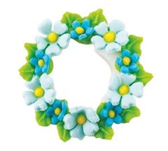 Decoratiune comestibila din zahar, Coronita cu flori albastre Nati Shop