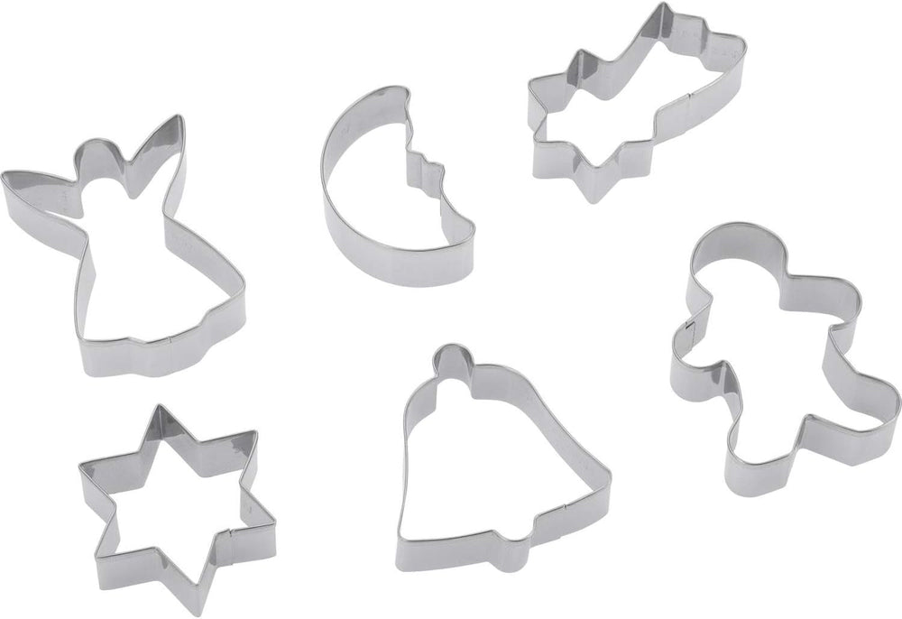Set de forme pentru biscuiți Westmark, modele asortate, oțel inoxidabil, Crăciun, 6 piese, argintii, 31912260