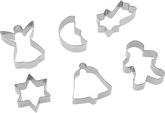 Set de forme pentru biscuiți Westmark, modele asortate, oțel inoxidabil, Crăciun, 6 piese, argintii, 31912260
