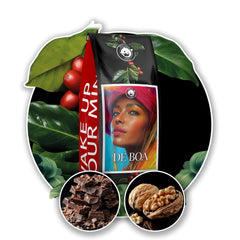 Cafea măcinată DE BOA 1KG | 100% Arabica | cu note de ciocolată și nuci | boabe de cafea prăjite mediu, aciditate scăzută | ideală pentru espressoare | Blue Orca Coffee Roastery