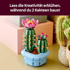 LEGO Botanicals Blühender Kaktus - Set mit Kunstpflanze mit 2 Kakteen & künstlichen Blüten - DIY Deko - Geschenkidee zum Geburtstag für Mädchen ab 9 Jahren & Erwachsene Pflanzenliebhaber - 11509