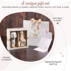 Sophie girafa set cadou de naștere Sophiesticated zornăitor pouet 00012 Jucarii Bebe Naty Shop