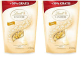 Bile de ciocolată albă Lindor | 400g | Aprox. 30 de bile de ciocolată albă cu umplutură care se topește în gură | Cadou de ciocolată | Cadou de ciocolată (pachet de 2)