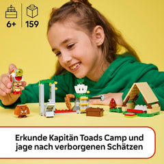 LEGO Super Mario Captain Toad-Camp- Interaktives Spielzeug mit 3 Figuren - Gumba, Zelt & einstürzender Brücke - Kinder Mitbringsel - Spielset - Gamer Geschenk für Jungen & Mädchen ab 6 Jahren - 72040