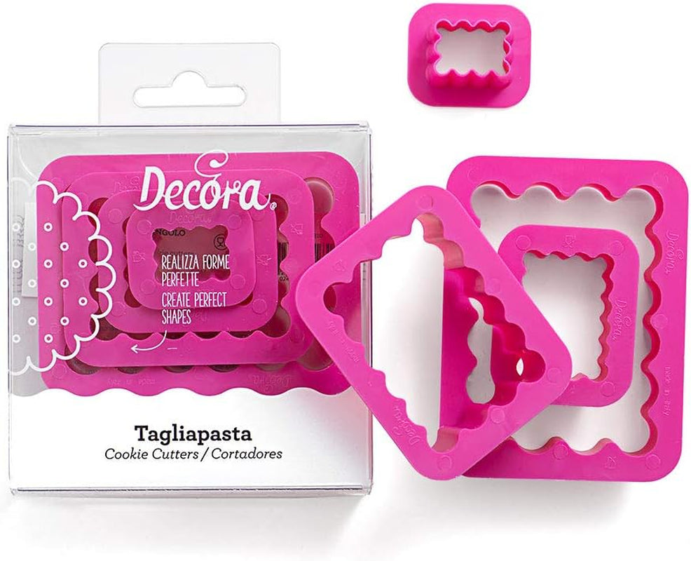 0255310 Set forme de biscuiți dreptunghiulare, ondulate, 4 piese 1,5-3,5-5,5-7,5 cm