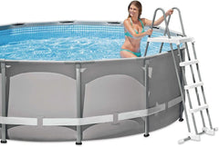 Scară de siguranță Intex 28076, pentru piscine, gri, 122 cm