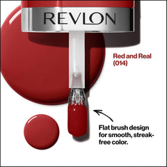 Oja Revlon Ultra HD Snap, formulă vegană de lungă durată, uscare rapidă și acoperire completă într-un singur strat, culoare (8 ml), roșu și negru (014), unisex