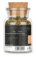 Ankerkraut Auflauf, für Gemüse-, Kartoffel- und Nudelauflauf, Gewürzsalz mit Pfeffer, Petersilie, Knoblauch, Karotte, 90 g im Korkenglas