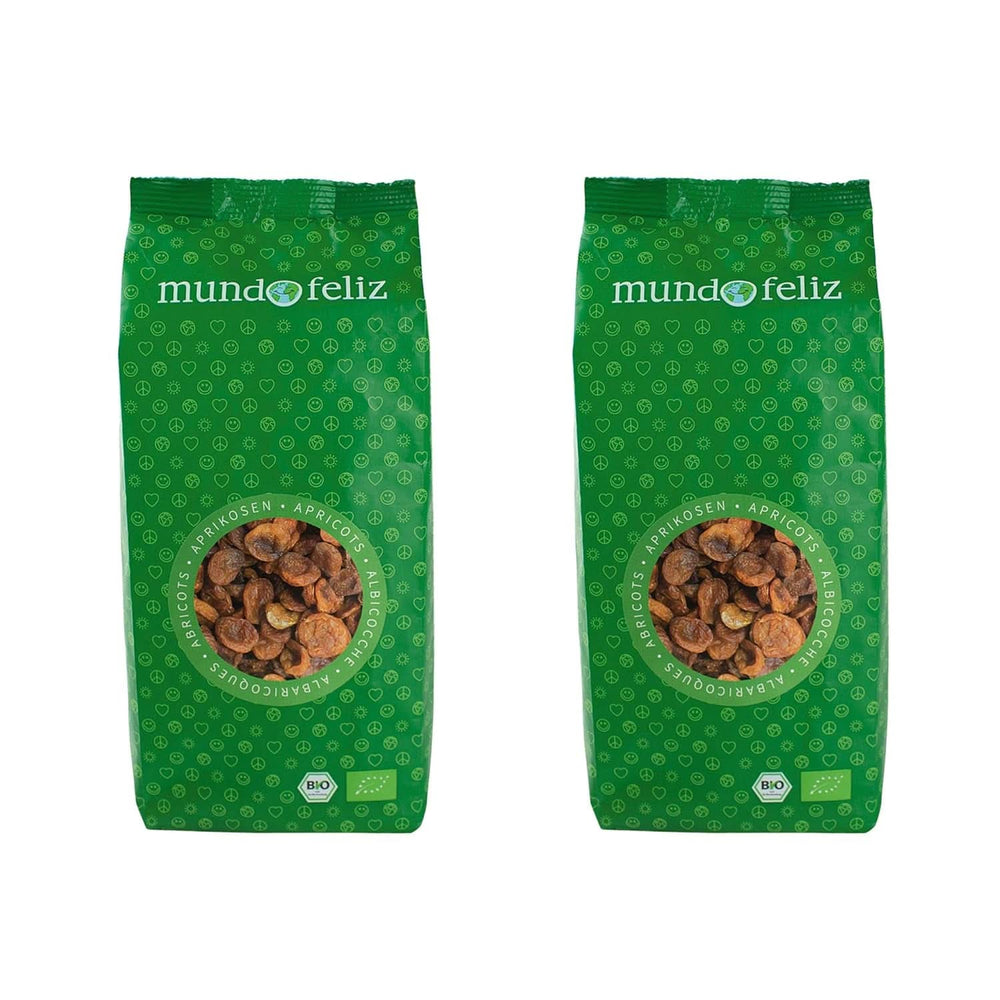 Mundo Feliz, Caise uscate cu sâmburi din agricultura ecologică, 2 x 500 grame Produse deshidratate Naty Shop 2 x 500 grame